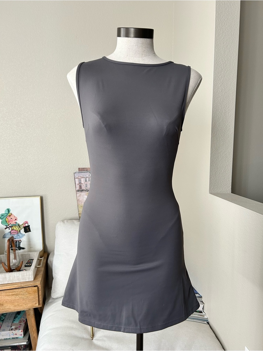 Davis Active Classic Sleeveless Crewneck Dress - Gray